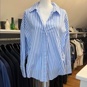 ZARA Blue Striped Women's Top